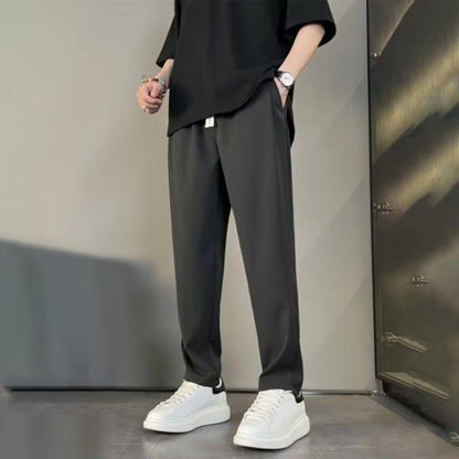 Men's Trousers – Straight Leg – Relaxed Fit – Breathable Fabric – Drawstring Waist