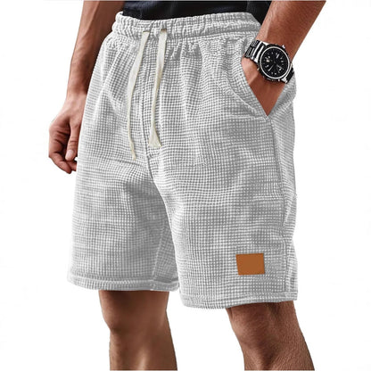 Men's Shorts – Relaxed Fit – Soft Waffle Knit – Adjustable Drawstring Waist