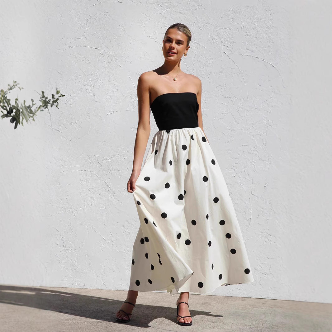 Dress for Women – Strapless Maxi Dress – A-line Fit – Elegant Flowing Design