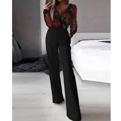 Women's Jumpsuit – Tailored Fit – Strapless Asymmetric Neckline – Wide Leg Elegant Style