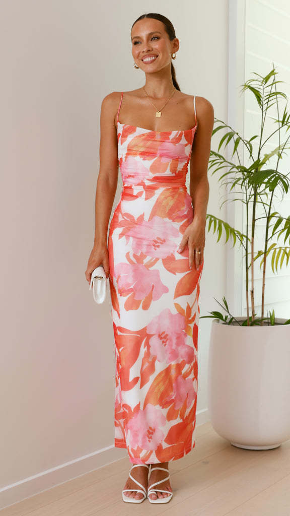 Women's Bodycon Dress – Sleeveless – Spaghetti Straps – All-Over Print – Slim Fit