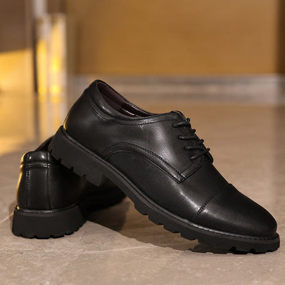 Men's Derby Shoes – Leather – Cap Toe – Formal Cut – Rubber Sole – Classic Design