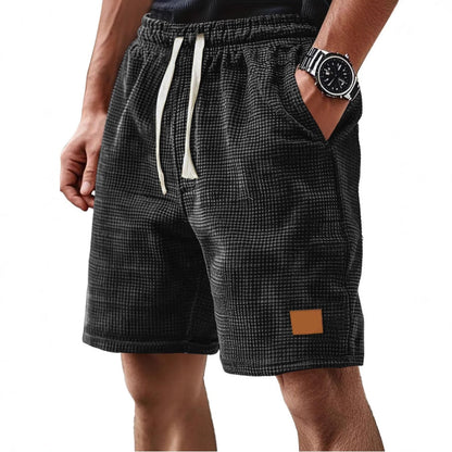 Men's Shorts – Relaxed Fit – Soft Waffle Knit – Adjustable Drawstring Waist