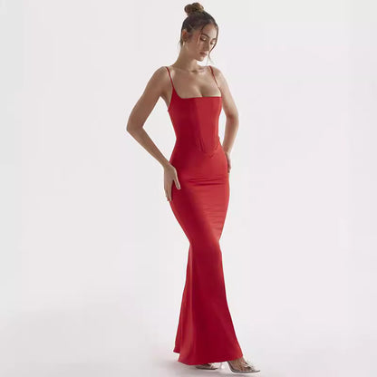 Dress for Women – Maxi Bodycon – Spaghetti Straps – Elegant Evening Look