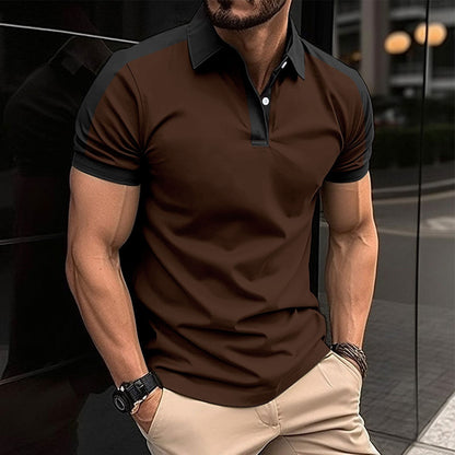 Men's Polo Shirt – Slim Fit – Soft Cotton – Contrast Collar and Sleeve Details