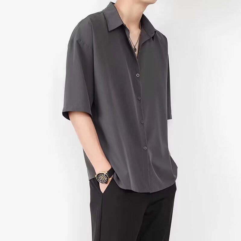 Men's Shirt with Short Sleeves – Relaxed Fit – Lightweight and Breathable Fabric – Buttoned