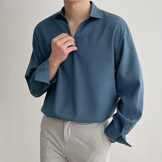 Men's Pullover Shirt – V-Neck – Relaxed Fit – Light and Breathable Comfort