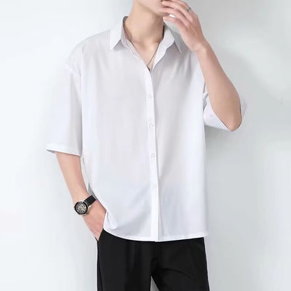 Men's Shirt with Short Sleeves – Relaxed Fit – Lightweight and Breathable Fabric – Buttoned