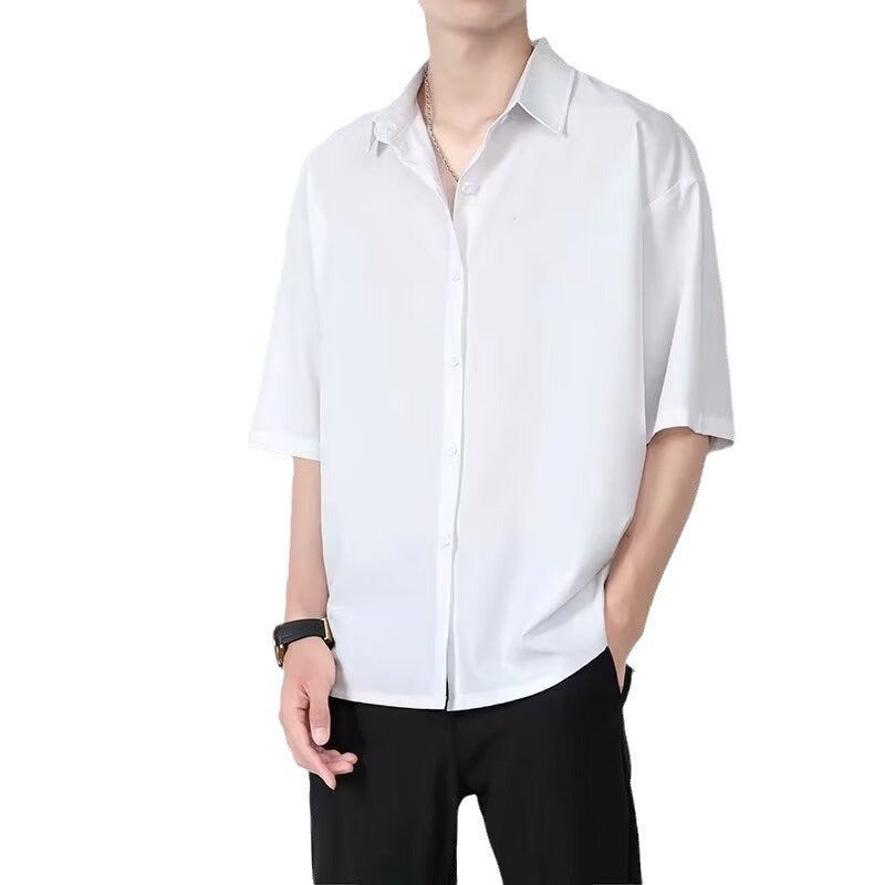 Men's Shirt with Short Sleeves – Relaxed Fit – Lightweight and Breathable Fabric – Buttoned
