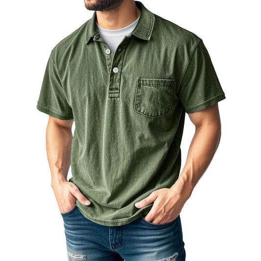 Men's Polo Shirt – Relaxed Fit – Short-Sleeved – Breathable Blend – Chest Pocket