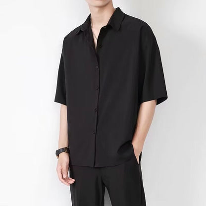 Men's Shirt with Short Sleeves – Relaxed Fit – Lightweight and Breathable Fabric – Buttoned