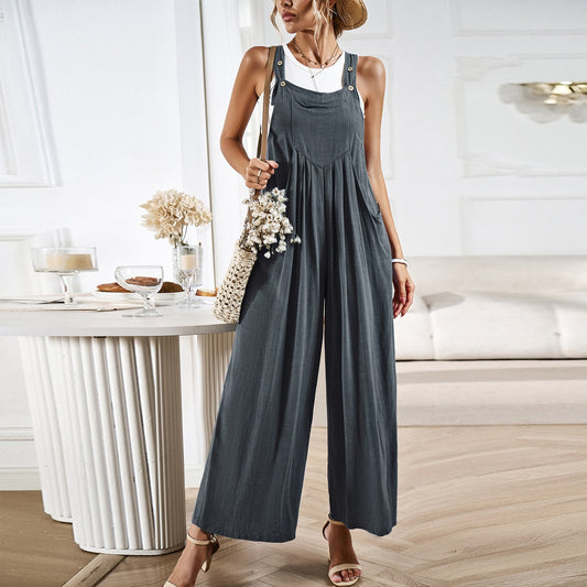 Women's Overalls – Relaxed Fit – Wide Legs – Lightweight – Adjustable Straps