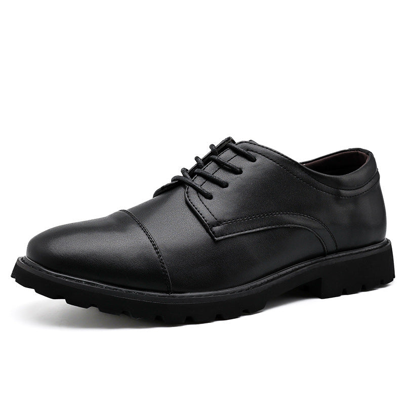 Men's Derby Shoes – Leather – Cap Toe – Formal Cut – Rubber Sole – Classic Design