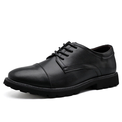 Men's Derby Shoes – Leather – Cap Toe – Formal Cut – Rubber Sole – Classic Design