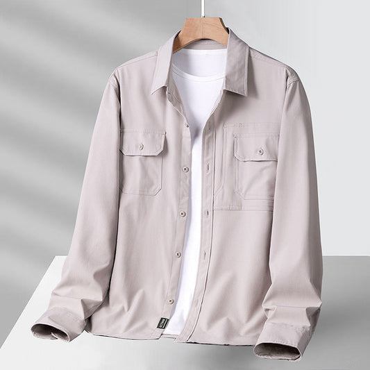 Men's Shirt with Long Sleeves – Relaxed Fit – Lightweight and Breathable – Chest Pockets
