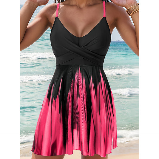 Women's Swimsuit – A-line Fit – Wrap Design – Adjustable Straps