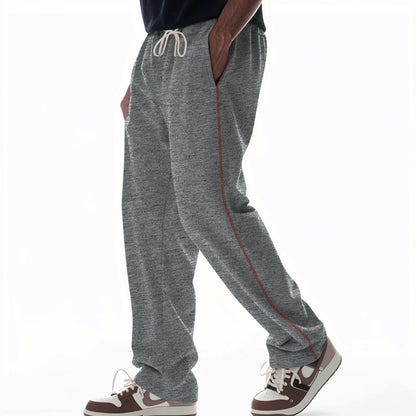 Men's Trousers – Relaxed Fit – Cotton Terry – Drawstring Waist – Side Pockets – Full Length