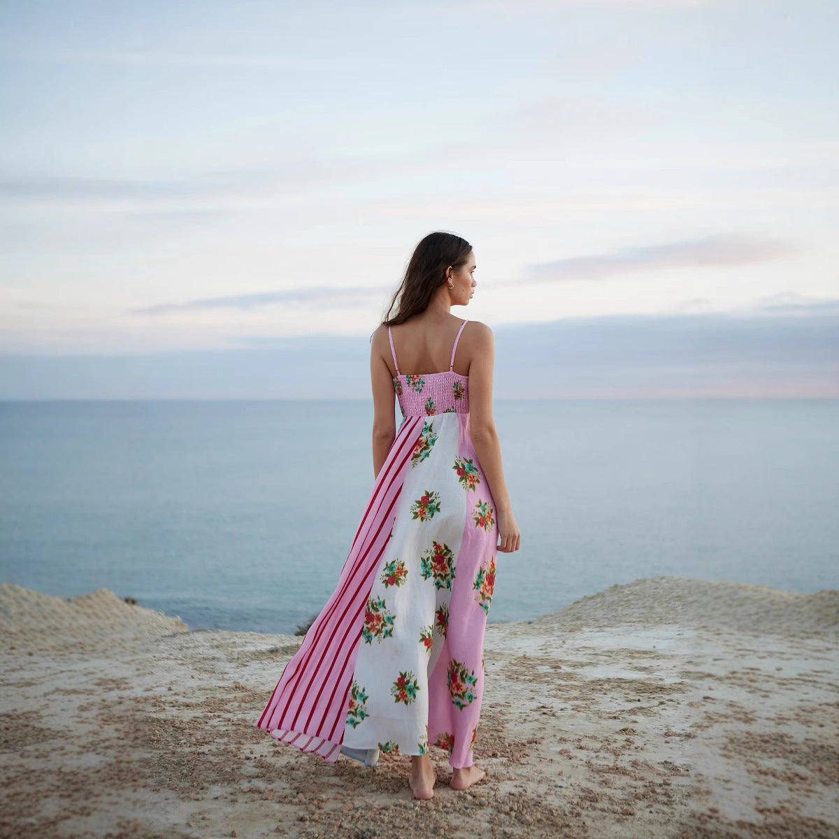 Women's Dress – Light Cotton – Flowy Fit – Artistic Print – Maxi Length