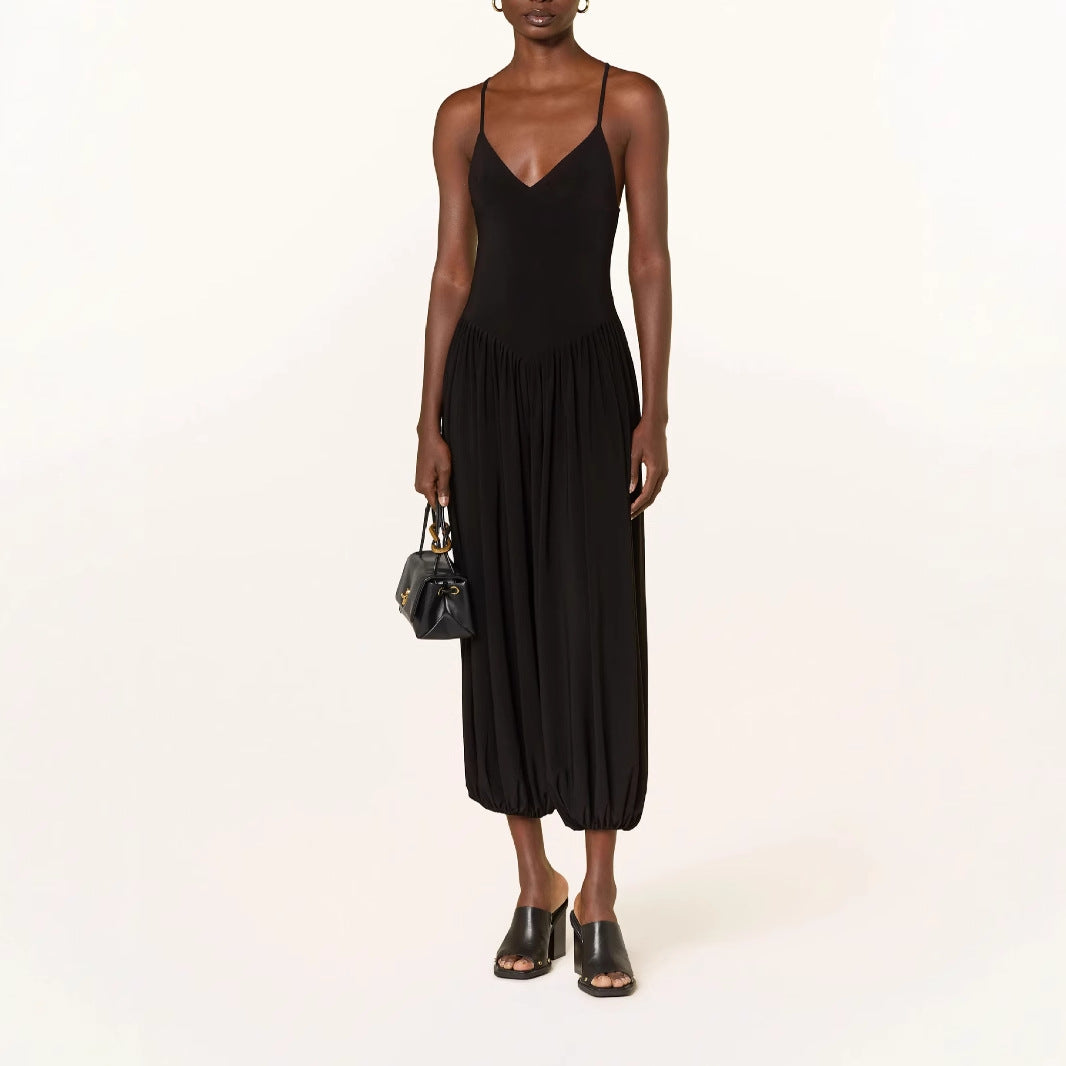 Women’s Jumpsuit - Backless Spaghetti Strap - Wide Leg - Lightweight Breathable Fit