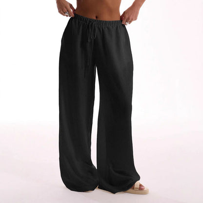 Women's Trousers with Wide Legs – Relaxed Fit – Breathable Material – Full Length