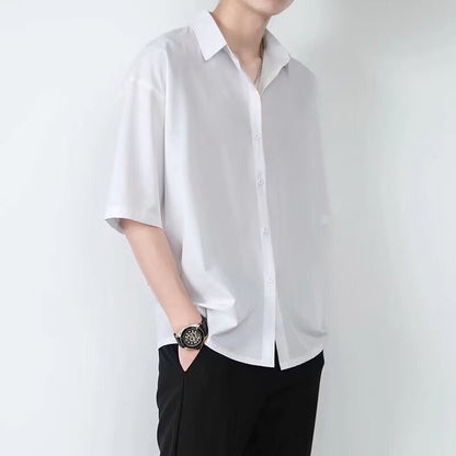 Men's Shirt with Short Sleeves – Relaxed Fit – Lightweight and Breathable Fabric – Buttoned