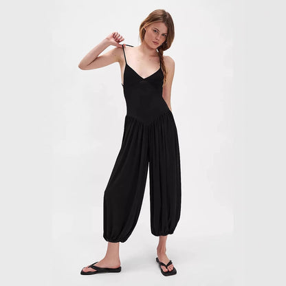 Women’s Jumpsuit - Backless Spaghetti Strap - Wide Leg - Lightweight Breathable Fit