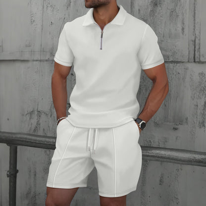 Men's Polo Set – Regular Fit – Short Sleeve – Breathable Comfort Design – Zip Neck