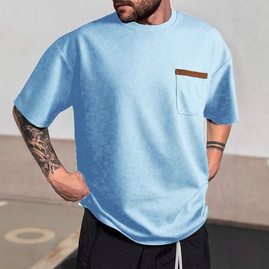 Men's T-shirt – Relaxed Fit – Short Sleeve – Chest Pocket – Breathable Design