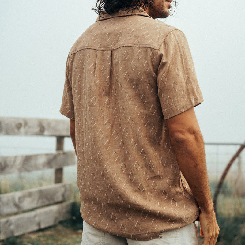 Men's Shirt – Relaxed Fit – Short Sleeves – Breathable Lightweight Fabric