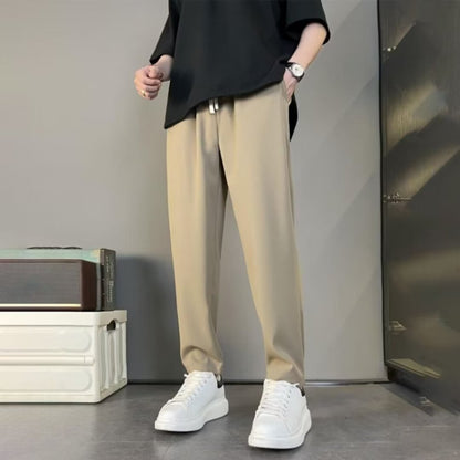Men's Trousers – Straight Leg – Relaxed Fit – Breathable Fabric – Drawstring Waist