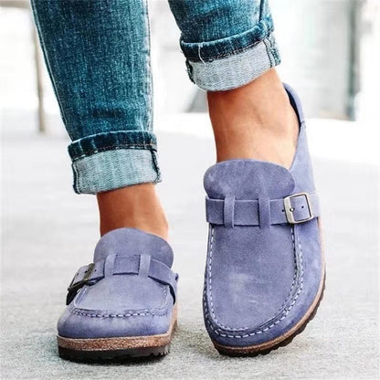 Women's Clogs - Soft Upper - Adjustable Strap - Cork Sole Comfort Slip-on