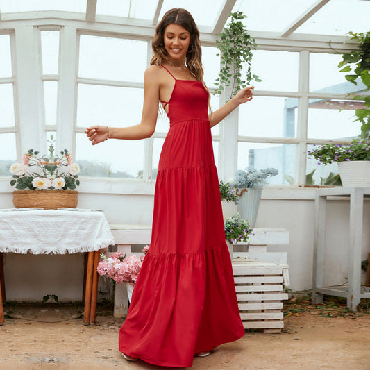 Women's Evening Dress – Elegant Fit – Layered Skirt – Strapless Backless Design