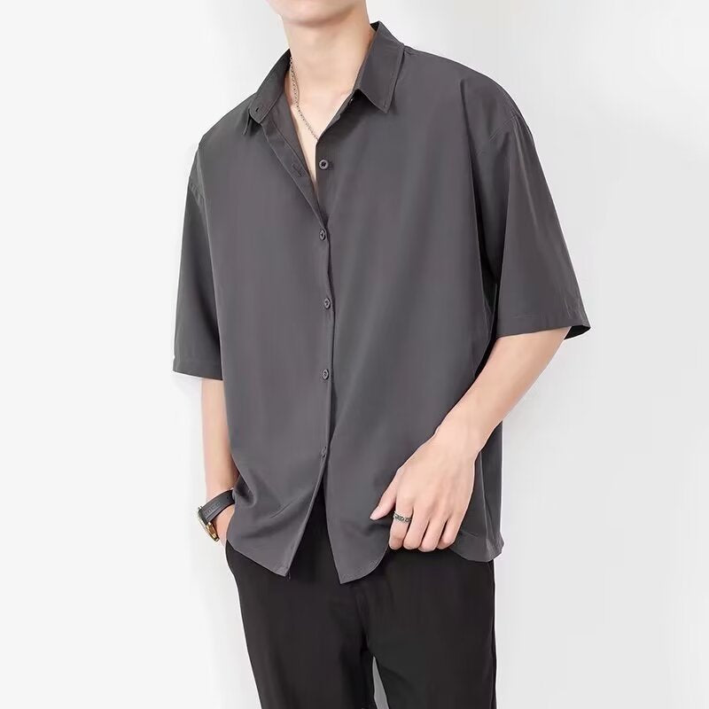 Men's Shirt with Short Sleeves – Relaxed Fit – Lightweight and Breathable Fabric – Buttoned