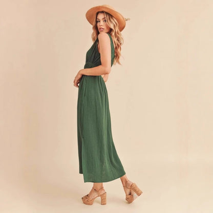 Women's A-line Dress – Sleeveless – Relaxed Fit – Lightweight and Breathable Fabric – Midi Length