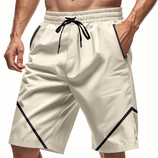 Men's Training Shorts – Quick-Drying – Loose Fit – Knee-Length – Zipper Pockets