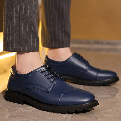 Men's Derby Shoes – Leather – Cap Toe – Formal Cut – Rubber Sole – Classic Design