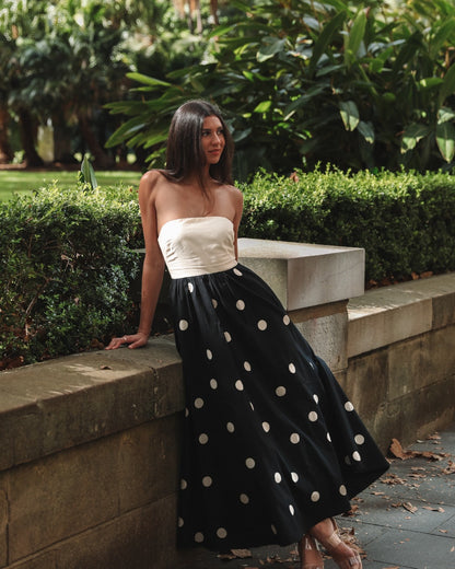 Dress for Women – Strapless Maxi Dress – A-line Fit – Elegant Flowing Design