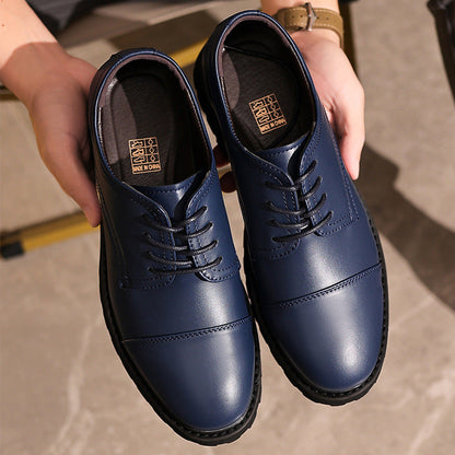 Men's Derby Shoes – Leather – Cap Toe – Formal Cut – Rubber Sole – Classic Design