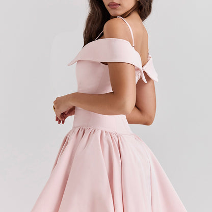 Dress for Women – Off-shoulder – Spaghetti Straps – A-line – Fitted Waist