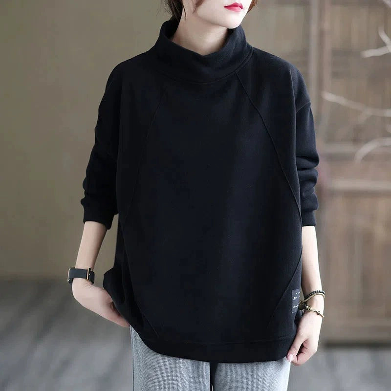 Mila Relaxed Fit Turtleneck Sweatshirt | Long Sleeve Casual Pullover