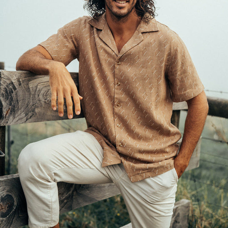 Men's Shirt – Relaxed Fit – Short Sleeves – Breathable Lightweight Fabric