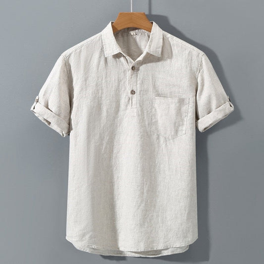 Men's Polo Shirt – Relaxed Fit – Short Sleeve – Natural Fibers – Chest Pocket