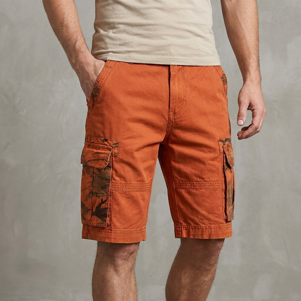 Relaxed Fit Belted Knee-Length Cargo Shorts for Men – Casual Style & Comfort