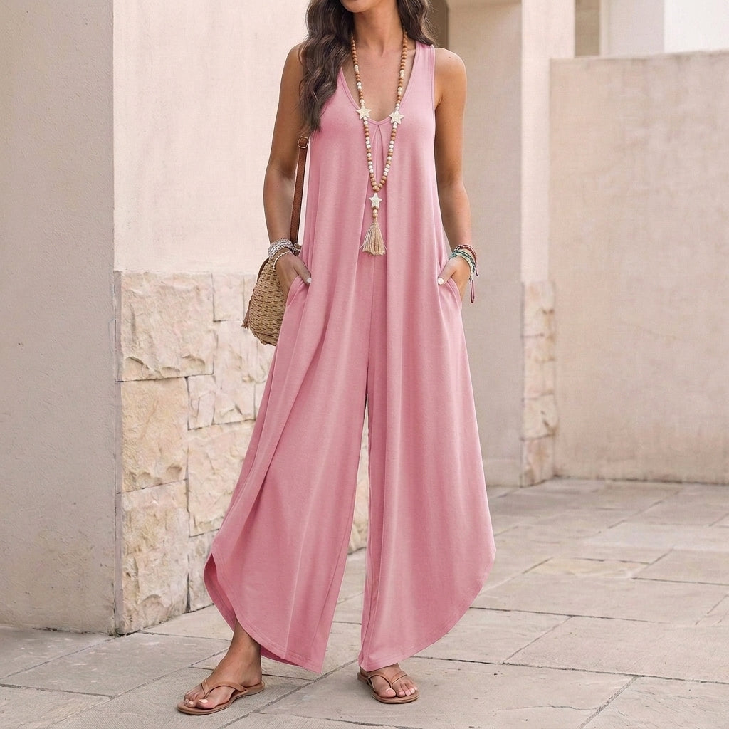 Relaxed Fit Sleeveless Jumpsuit for Women – Comfortable Casual Style