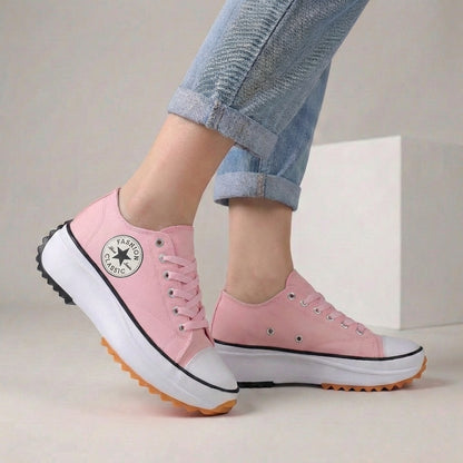 Platform Lace-Up Sneakers for Women – Everyday Comfort & Casual Style