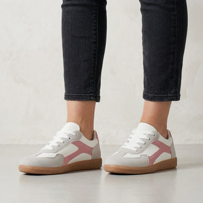 Color Block Lace-Up Sneakers for Women – Stylish & Comfortable