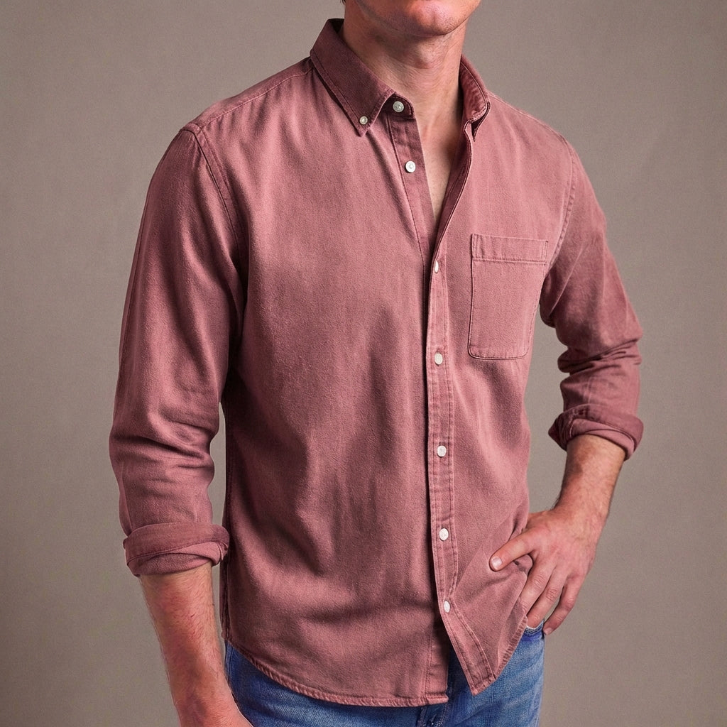 Men’s Casual Button-Up Shirt with Relaxed Fit – Classic Casual Comfort