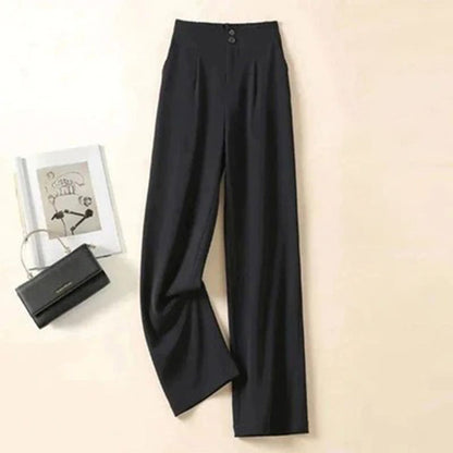 Women's Trousers - High-Waisted Wide - Light and Breathable - Elegant Long Model