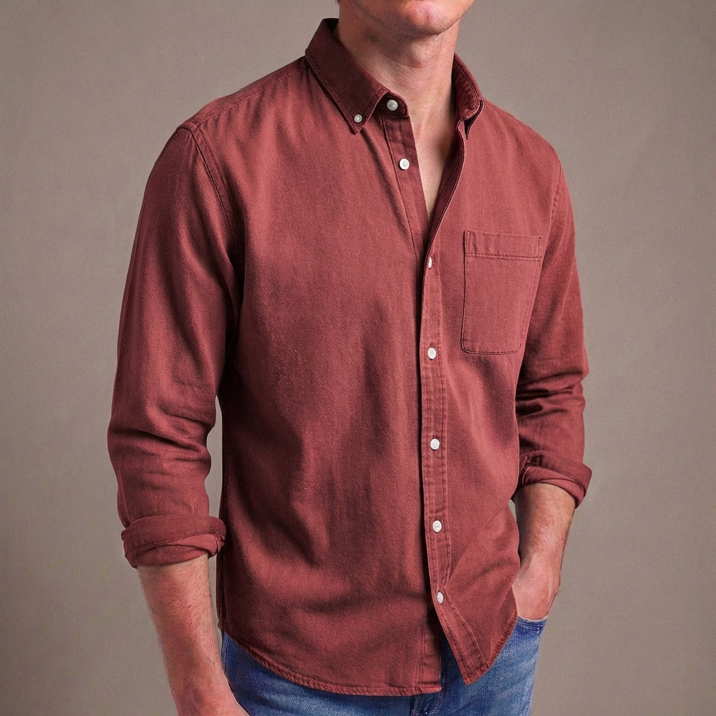 Men’s Casual Button-Up Shirt with Relaxed Fit – Classic Casual Comfort
