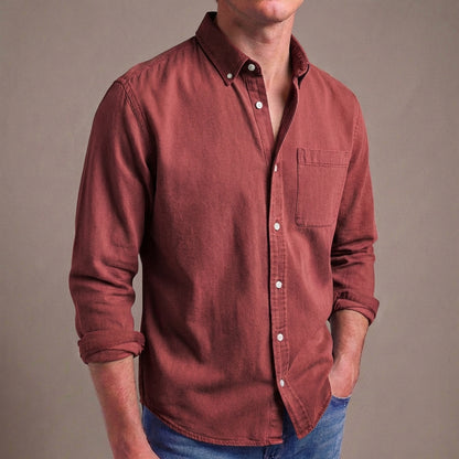 Men’s Casual Button-Up Shirt with Relaxed Fit – Classic Casual Comfort